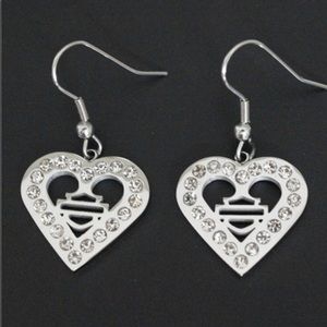 Harley-Davidson Jewelry - NEW !🔥Heart HD Rhinestone Earrings Harley-Davidson Jewelry - NEW !🔥Heart HD Rhinestone Earrings